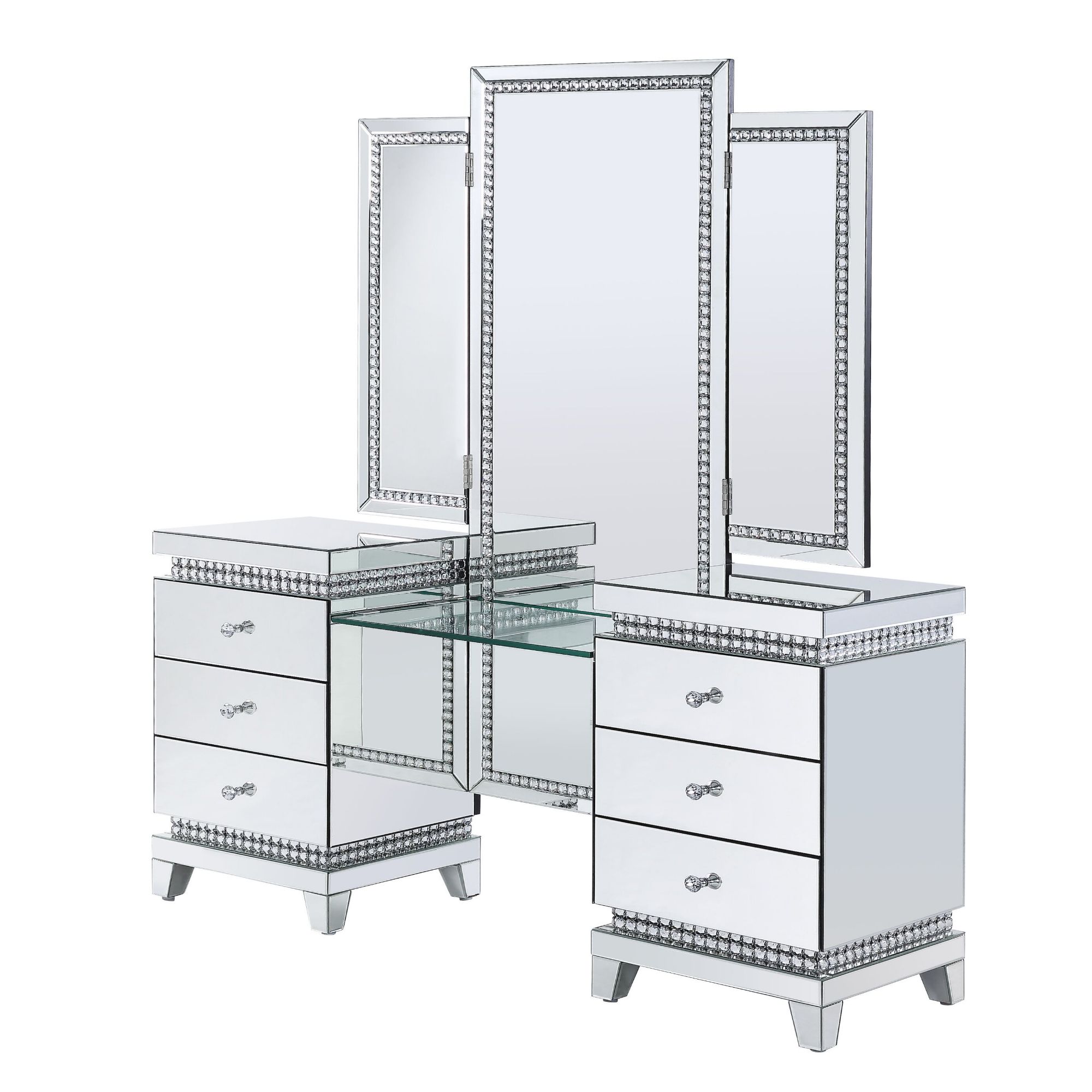 TAL Mirrored Vanity Station Set