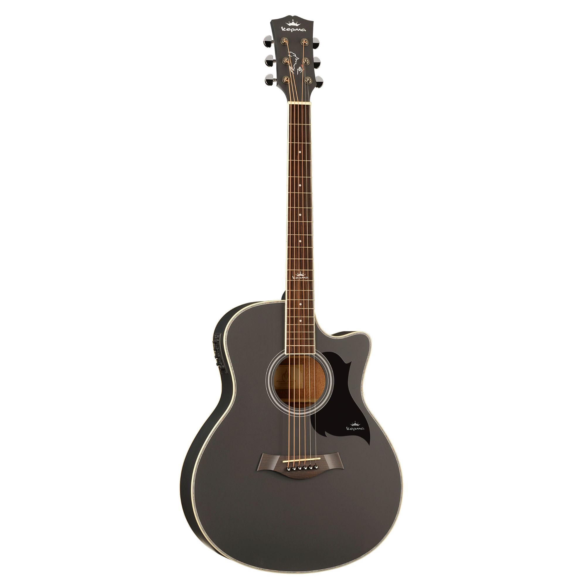 Kepma A1Ce Semi Acoustic Guitar Matt -Black Matt