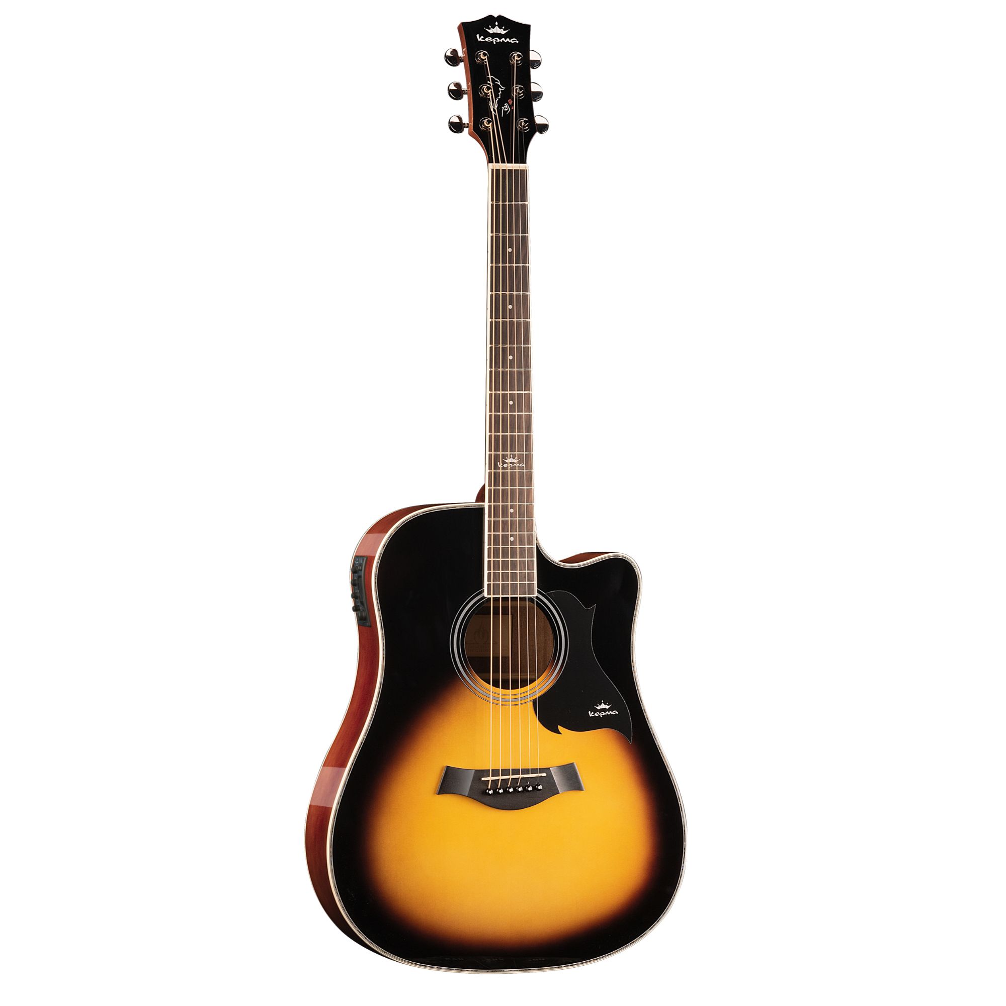 Kepma D1Ce Semi Acoustic Guitar - Sunburst Glossy