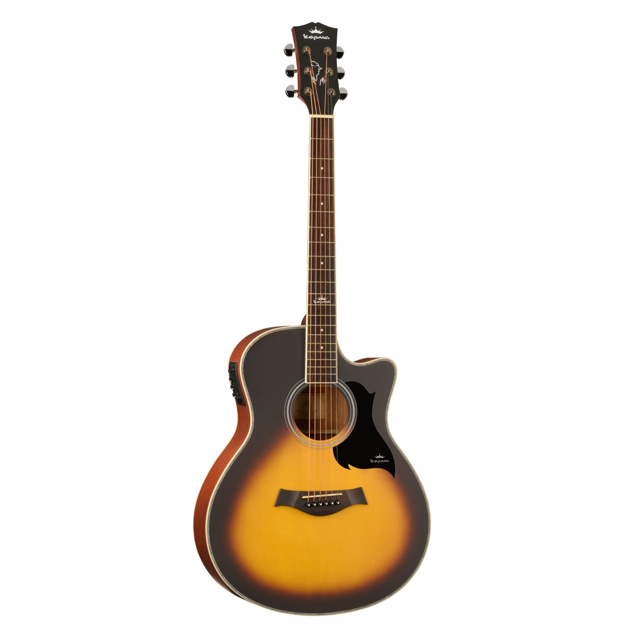 Kepma A1Ce Semi-Acoustic Guitar Sunburst Matt