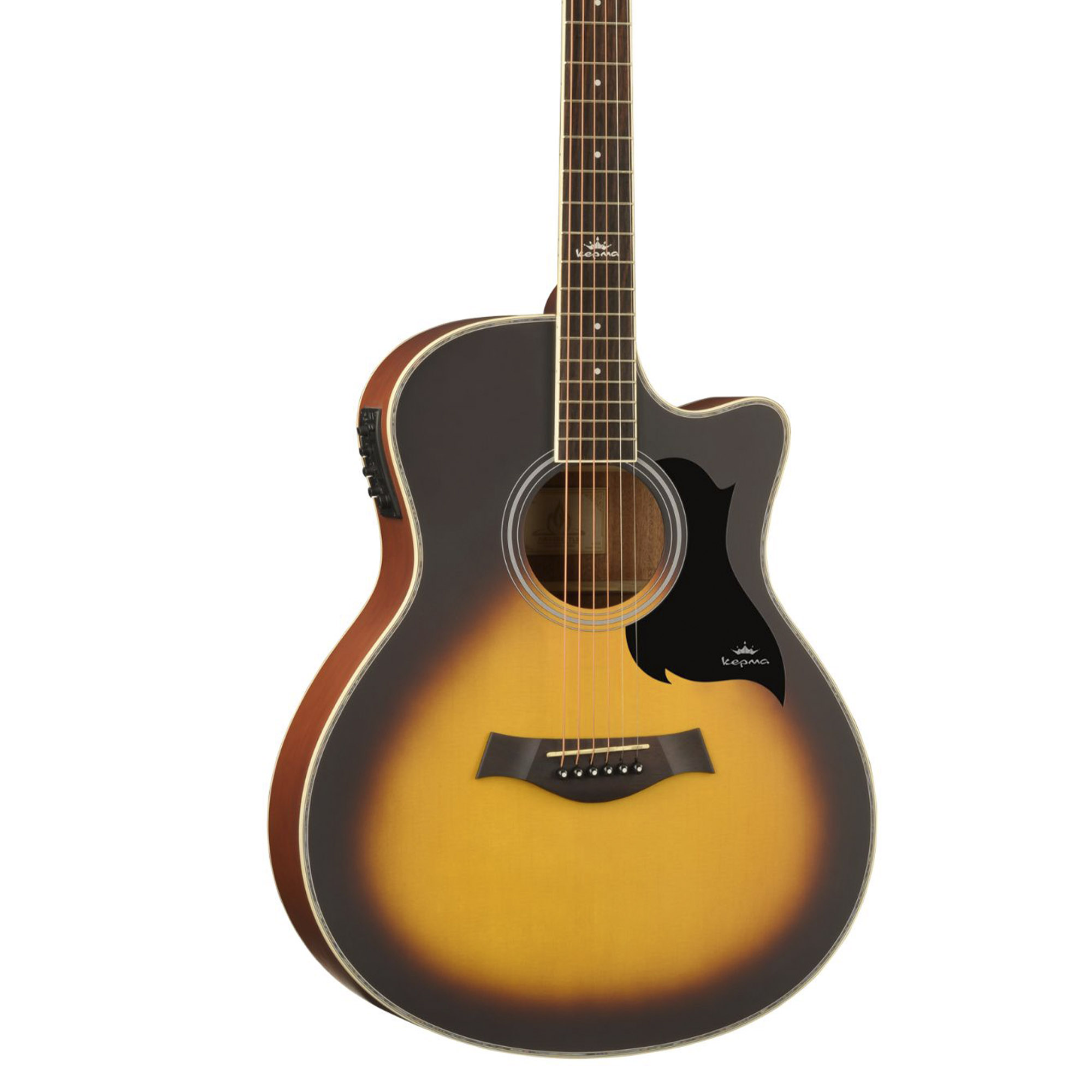 Kepma A1Ce Semi Acoustic Guitar Sunburst Glossy