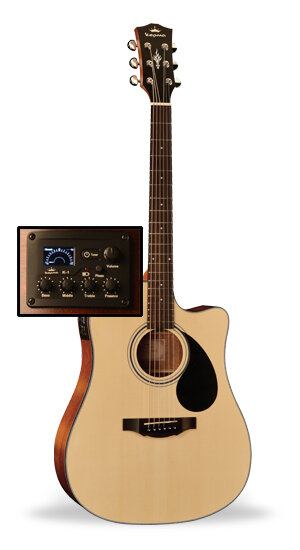 Kepma D1Ce Semi Acoustic Guitar - Natural