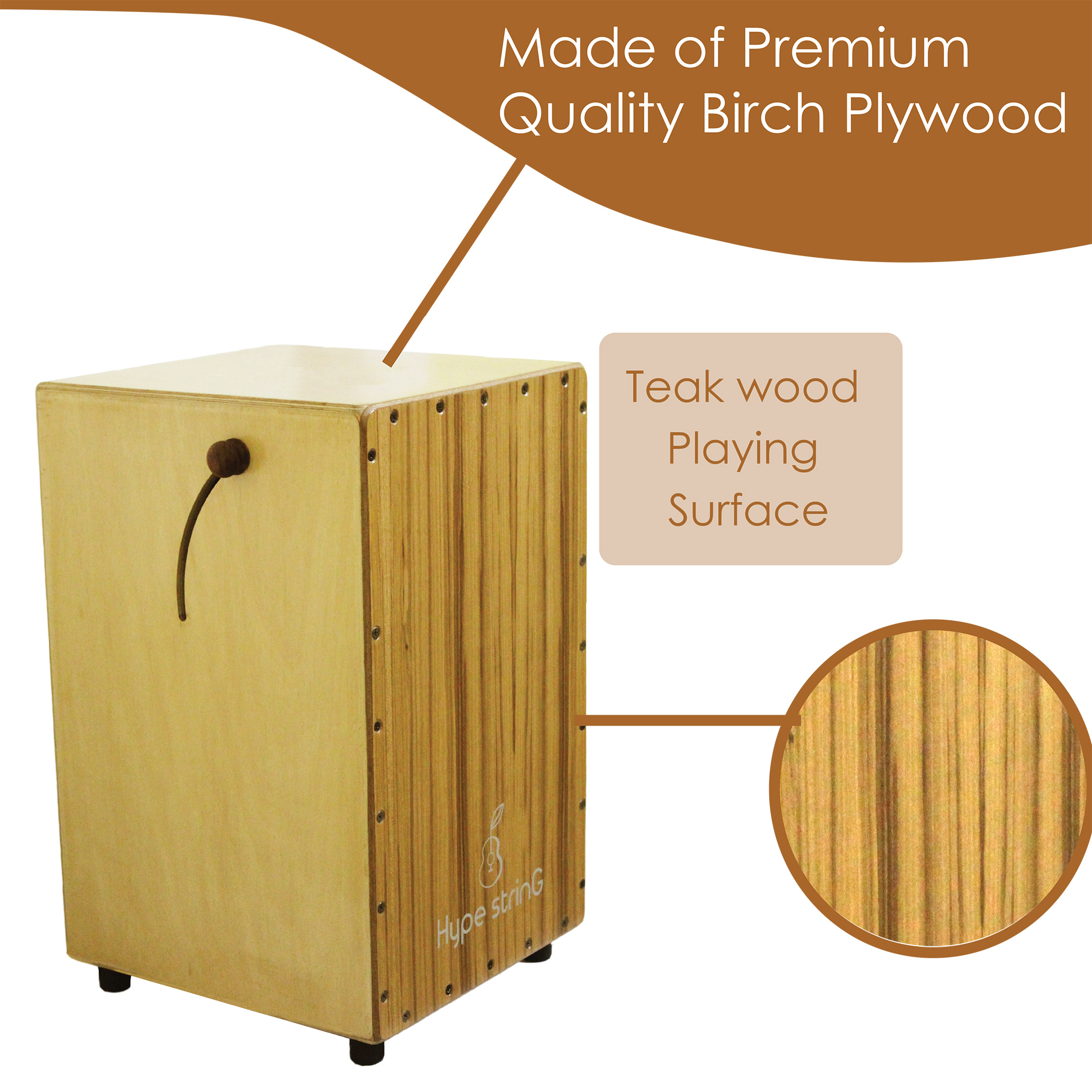 Hype String Cajon Birch Wood Adjustable Snare CB500AS