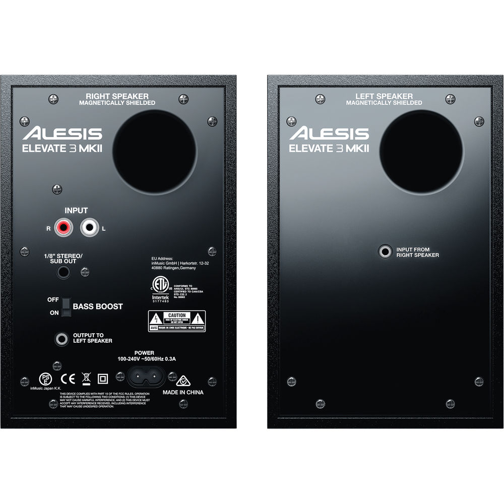 Alesis Elevate 3 MKII - 20W 3 Two-Way Active Desktop Studio Monitors Pair