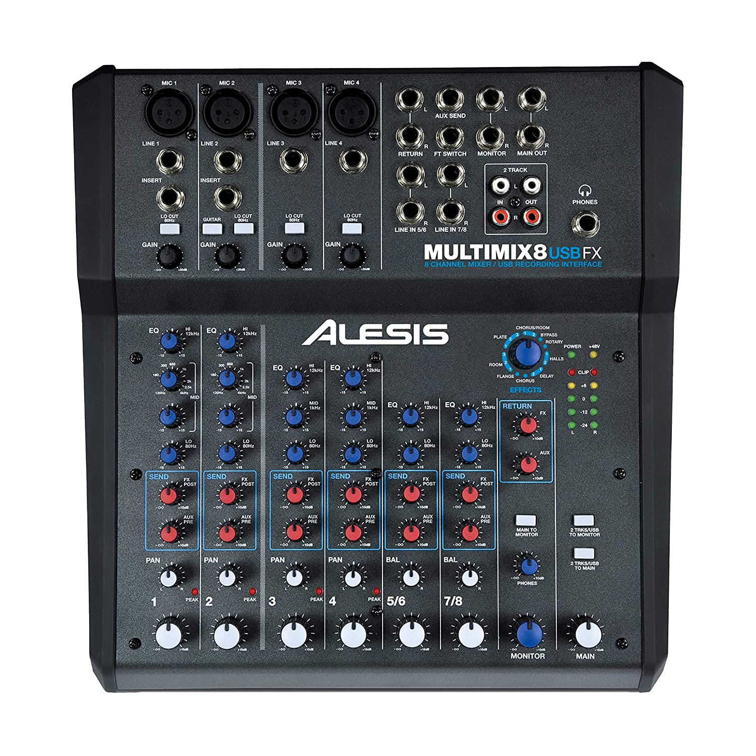 Alesis MultiMix 8 USB FX 8-Channel Mixer with Built-In Effects and USB Interface