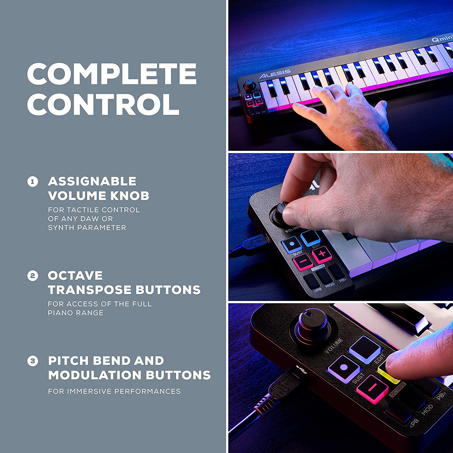 Alesis Qmini Compact 32-Key USBMIDI Keyboard Controller