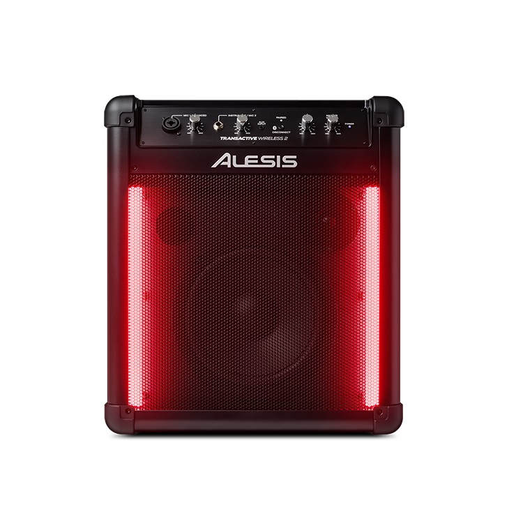 Alesis TransActive Wireless 2 Portable Powered Bluetooth 2-Way Speaker System with Rechargeable Battery and Lights