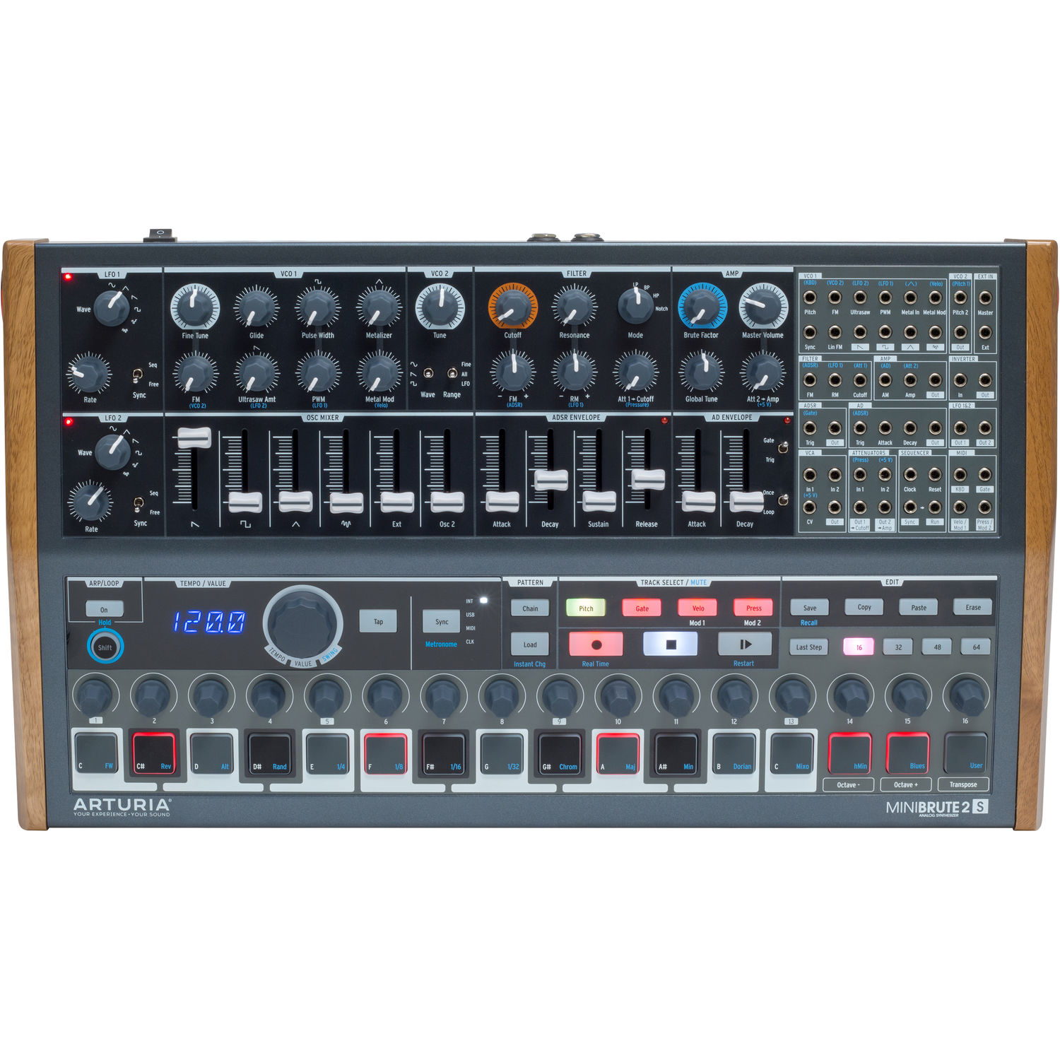 Arturia MiniBrute 2S Semi-Modular Analog SynthesizerSequencer