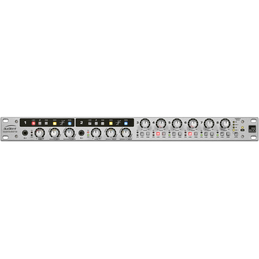 Audient ASP800 - 8-Channel Microphone Preamplifier and ADC with HMX IRON