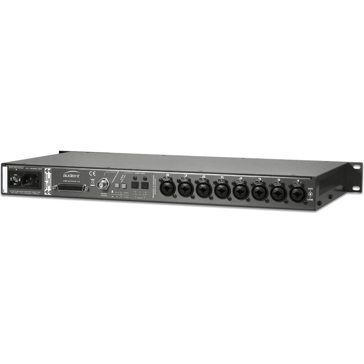 Audient ASP800 - 8-Channel Microphone Preamplifier and ADC with HMX IRON