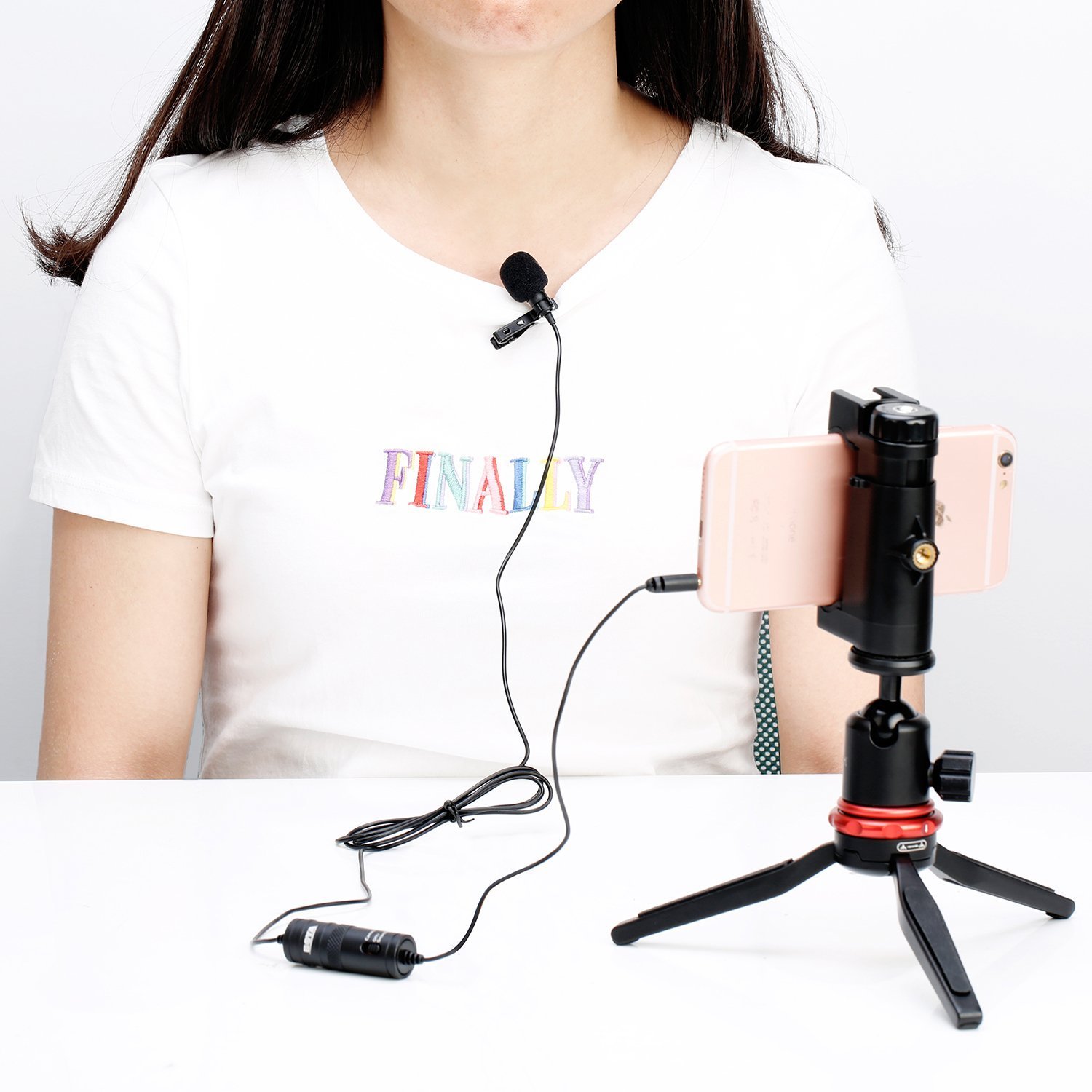 Boya BYM1 Omnidirectional Lavalier Condenser Microphone with 20ft Audio Cable Black