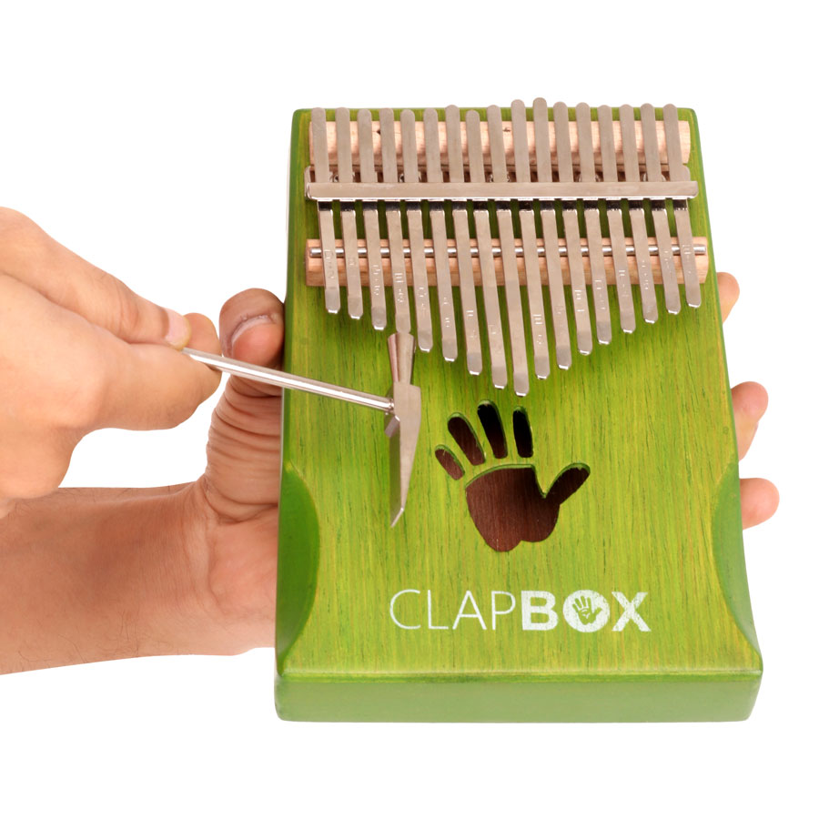 Clapbox 17 Keys Kalimba Green with Tune Hammer