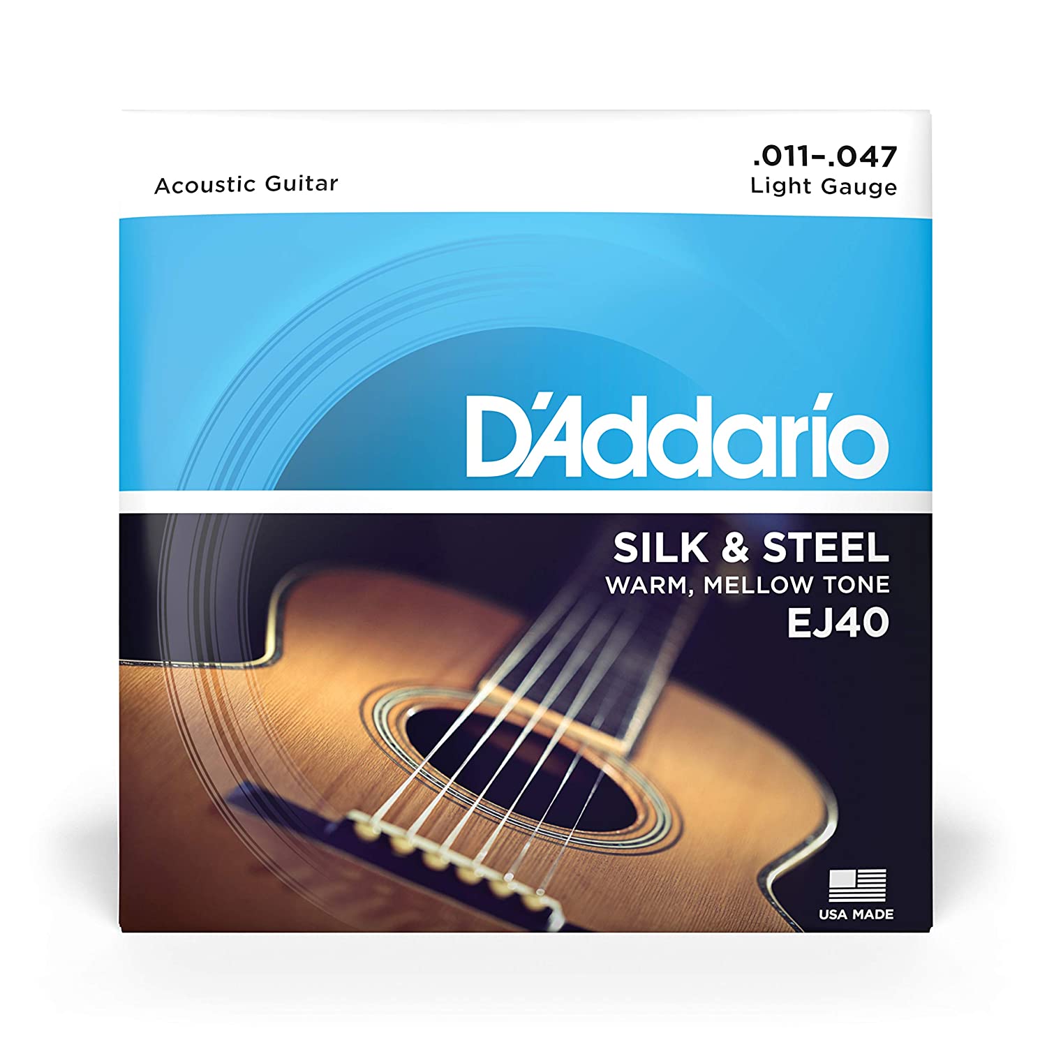 DAddario EJ40 Silk and Steel 11-47 Folk Guitar Strings