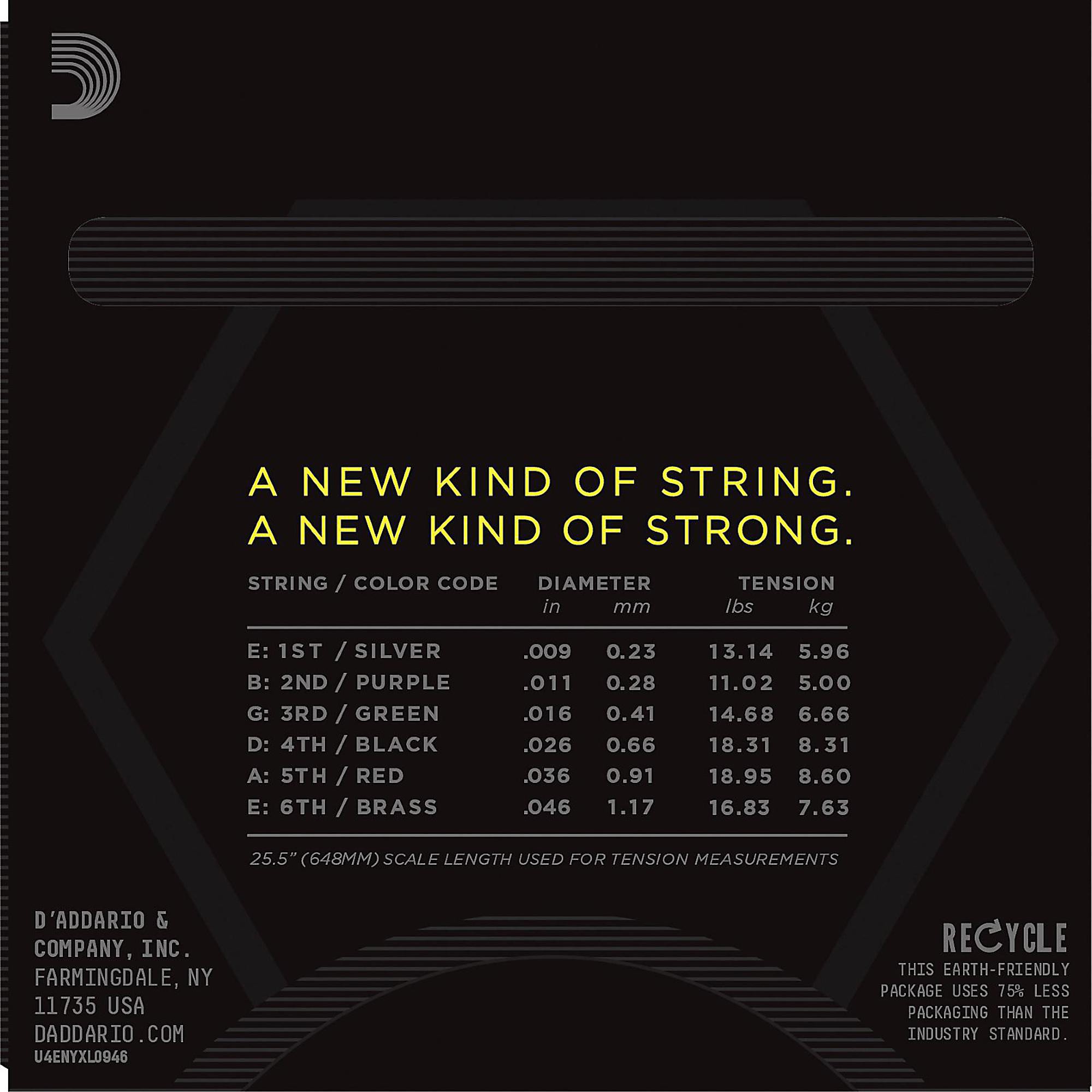 DAddario NYXL0946 Nickel Wound Electric Strings - 009-046 Super Light TopRegular Bottom