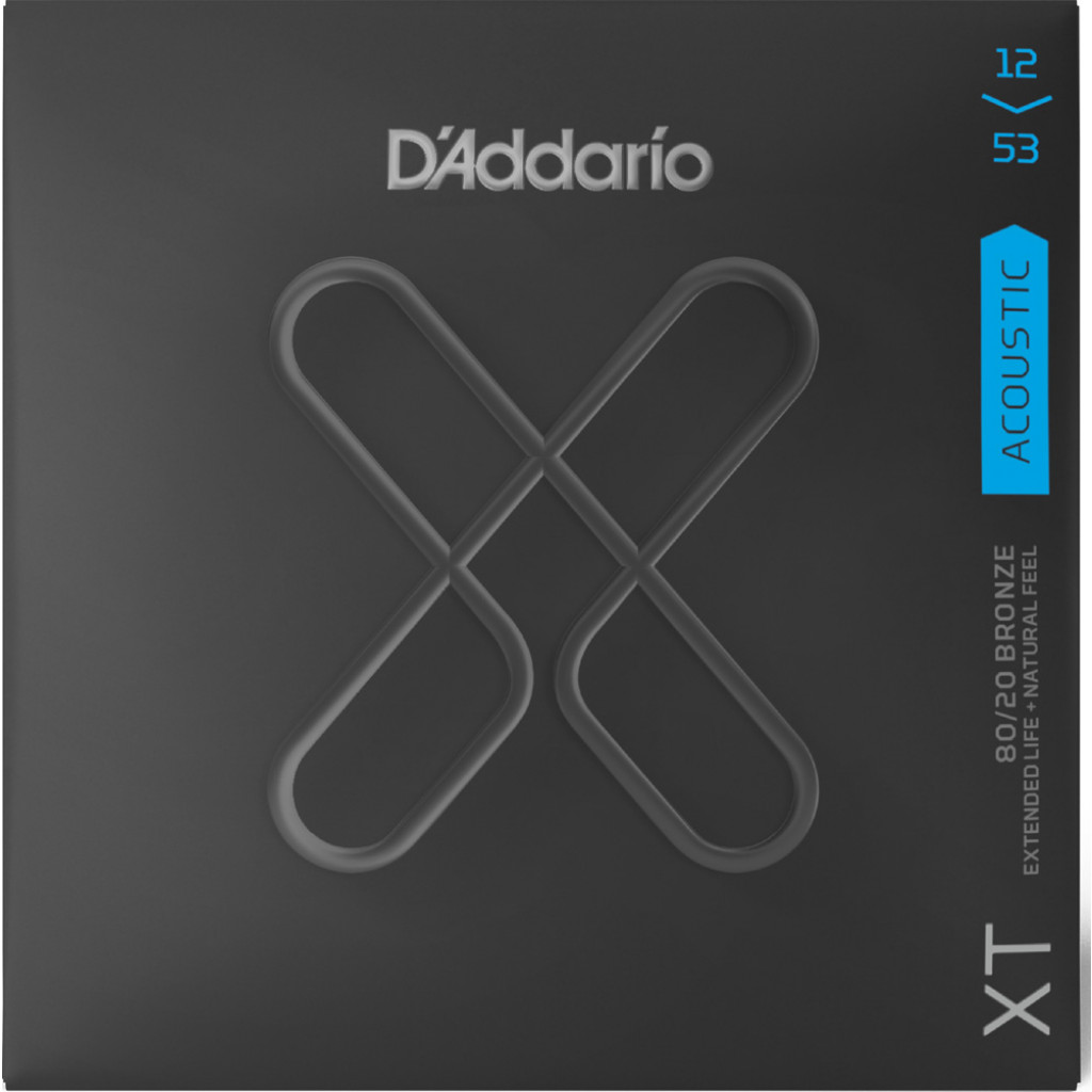 DAddario XTABR1253 XT 8020 Bronze Acoustic Guitar Strings - 12-053 Light