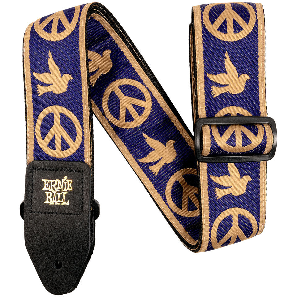 Ernie Ball 4699 Navy Blue and Beige Peace Love Dove Jacquard Strap