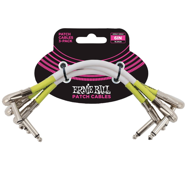 Ernie Ball 6 Inch Right Angle Patch Cable - 3 Pack