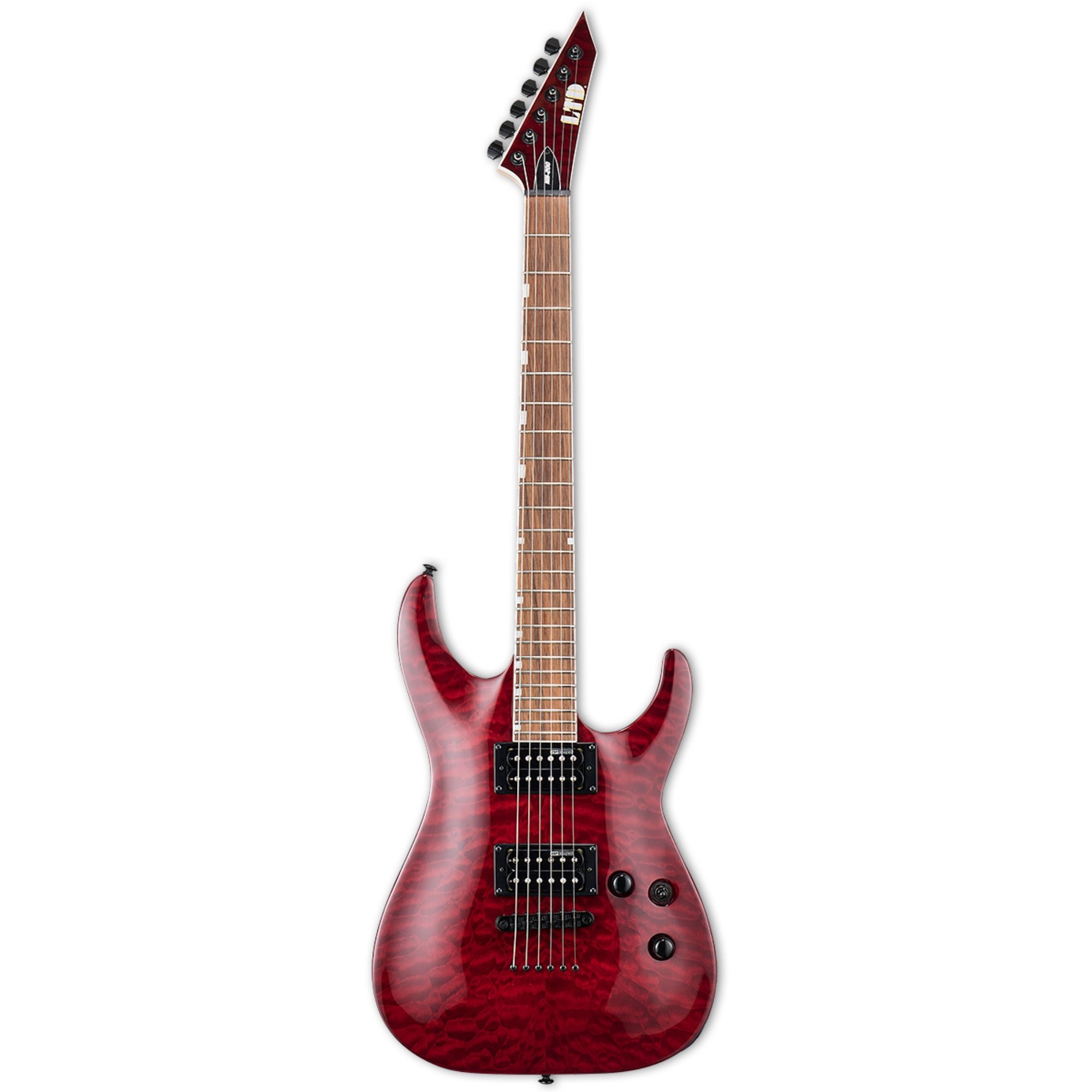 ESP LTD MH-200QM NT 6 String Electric Guitar - Jatoba Fretboard - See Thru Black Cherry