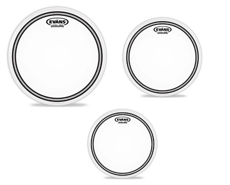 Evans EC2 Frosted head pack for Toms ETP-EC2SCTD-S - Set of 3