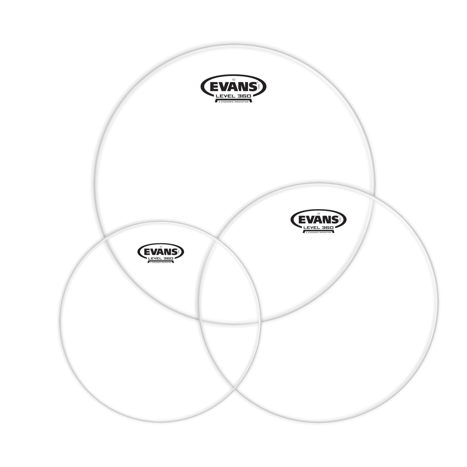 Evans G2 Tom Pack - 12 13 16 - Clear