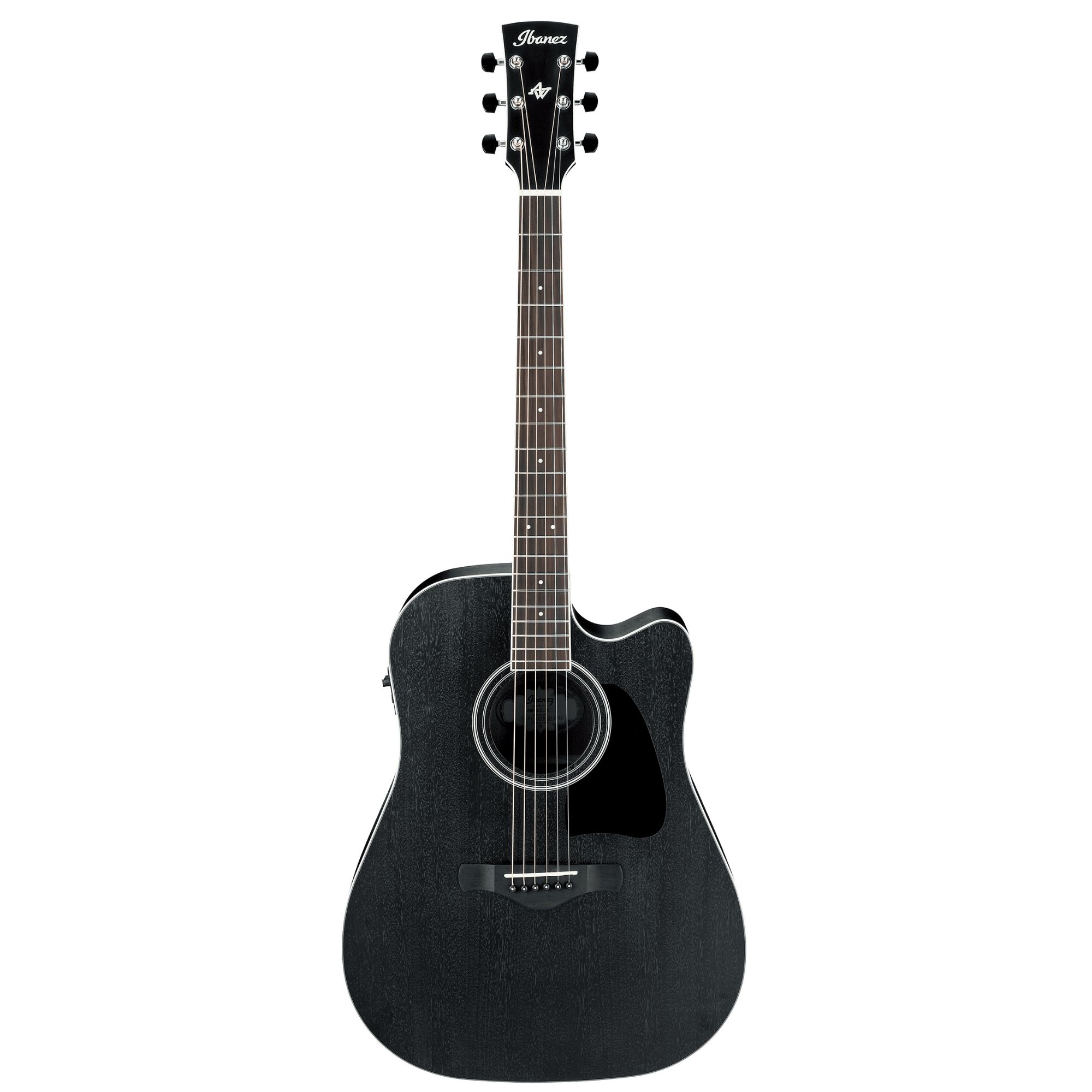 Ibanez AW84CE Artwood Dreadnought Cutaway Semi Acoustic Guitar - Weathered Black