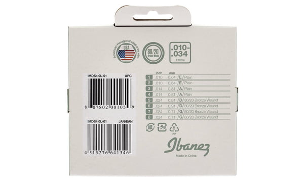 Ibanez IMDS4 8-String Mandolin String Set
