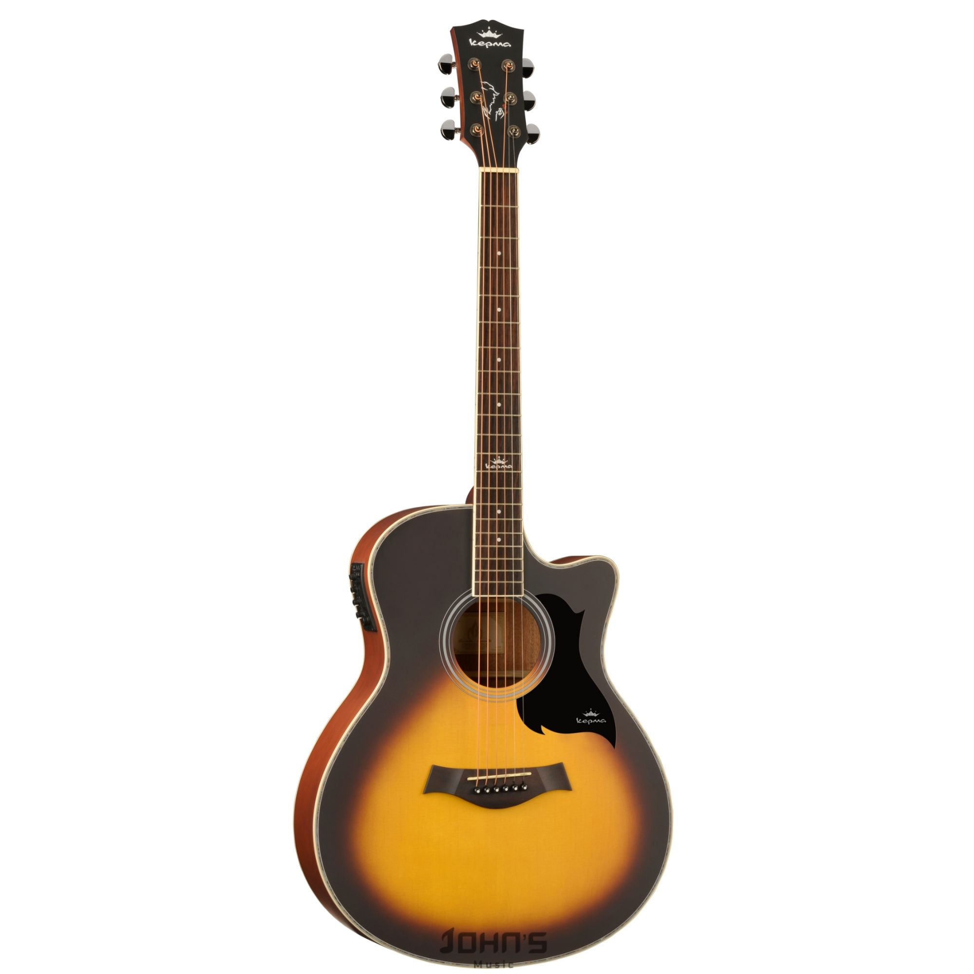 Kepma A1Ce Semi-Acoustic Guitar Suburst Matt