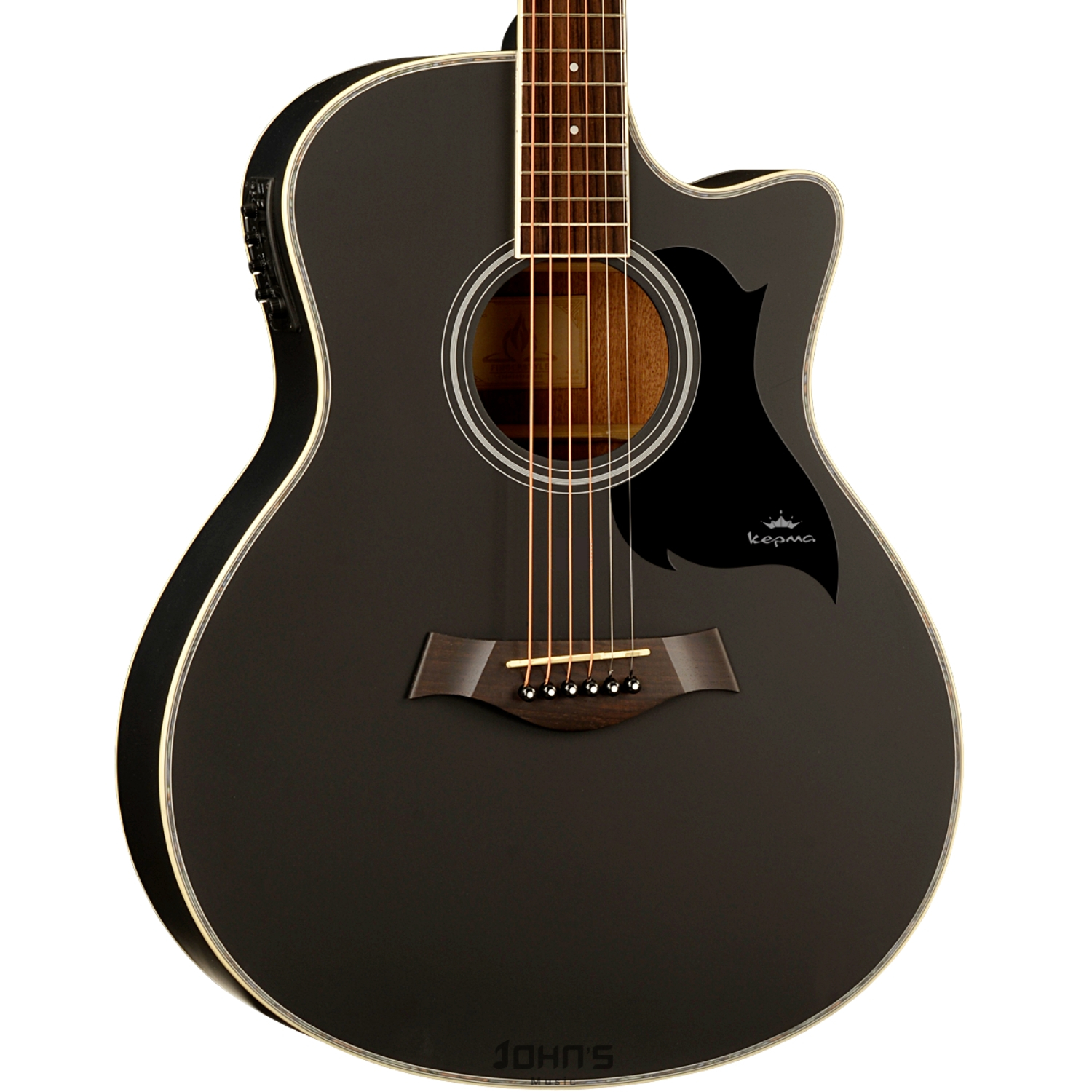 Kepma A1Ce Semi Acoustic Guitar Matt -Black Matt
