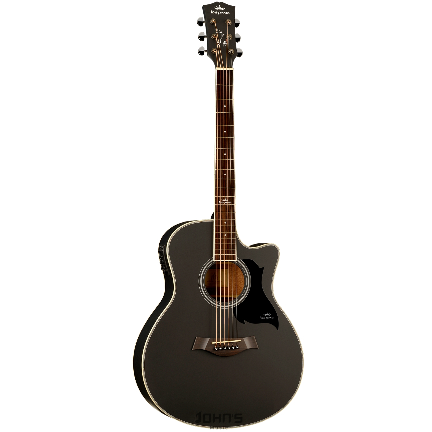 Kepma A1Ce Semi Acoustic Guitar Matt -Black Matt