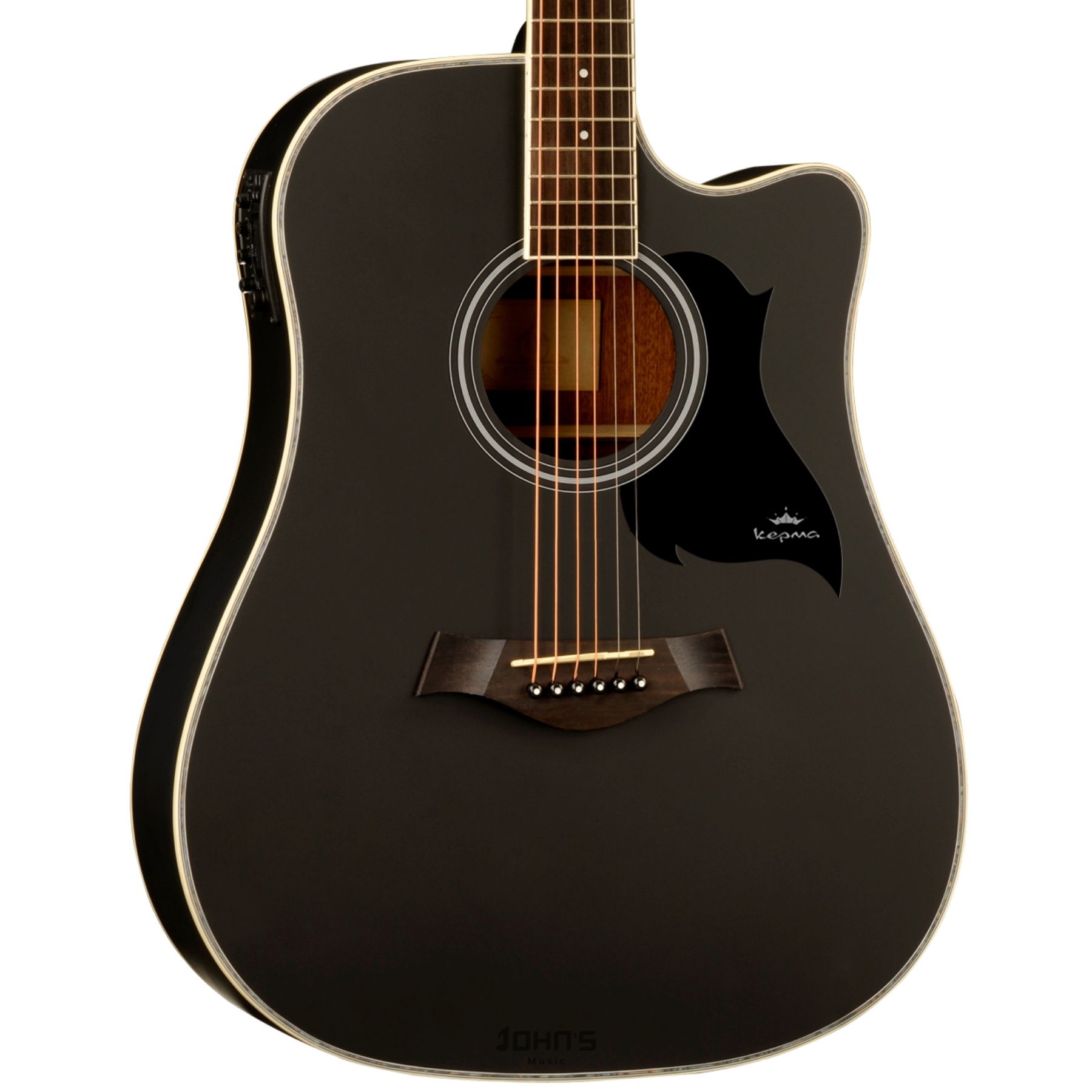 Kepma D1Ce Semi Acoustic Guitar- Black Matt