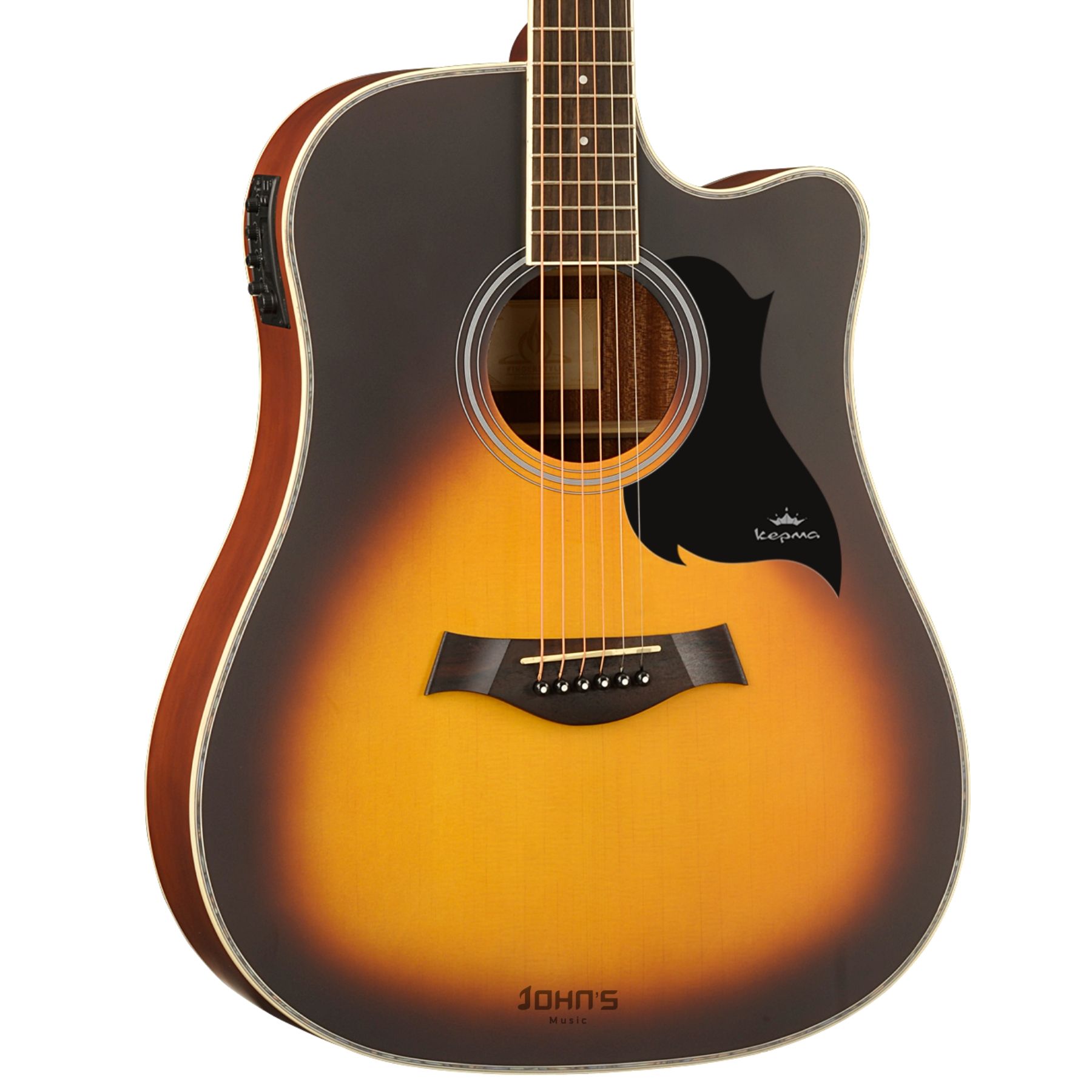 Kepma D1Ce Semi Acoustic Guitar- Sunburst Matt