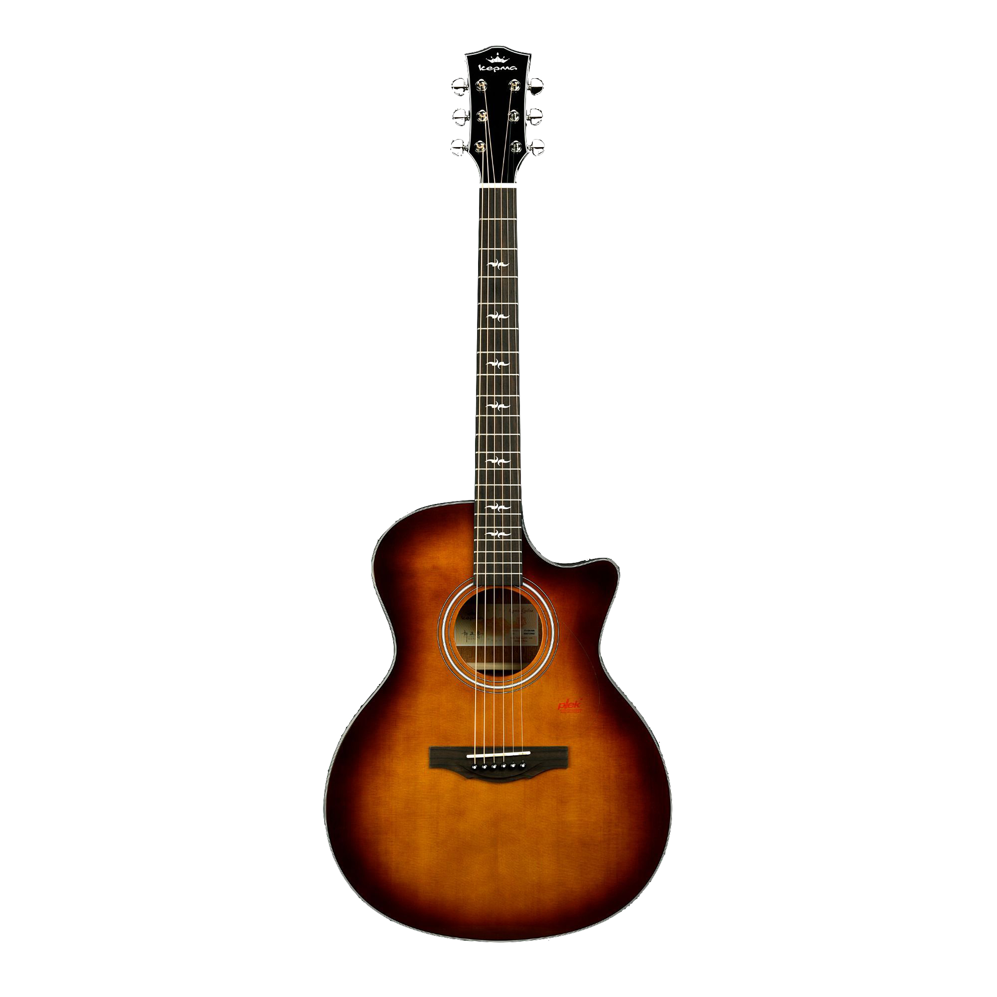 Kepma F1E GA Acoustic Guitar- Cherry Burst with Heavy Duty Gig Bag