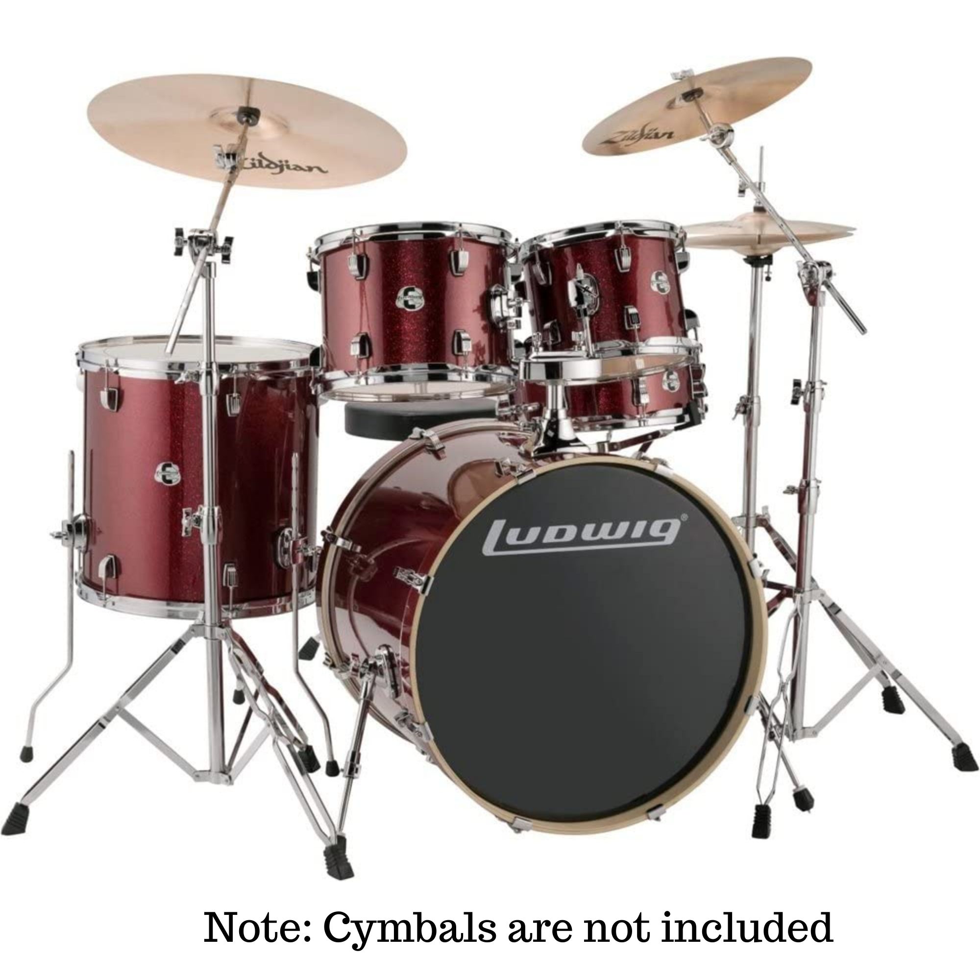 Ludwig Evolution Series 5-Piece Complete Acoustic Drum Kit With Hardware