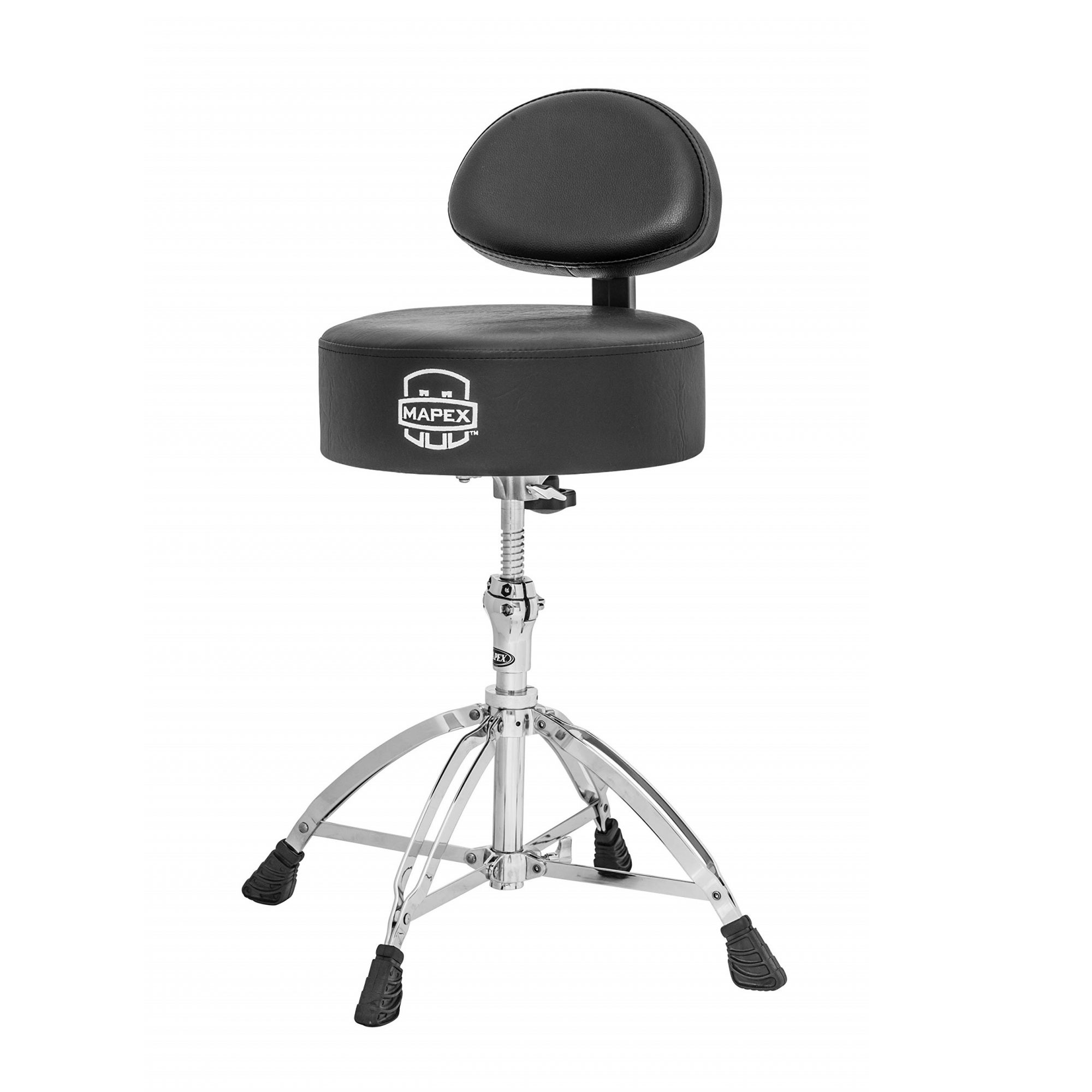 Mapex T870 Round Top Drum Throne with Backrest and Double Braced Quad Legs
