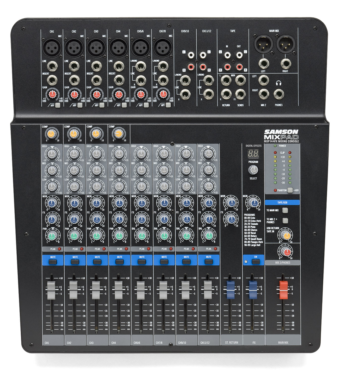 MixPad MXP144FX - 14-Input Analog Stereo Mixer with Effects and USB