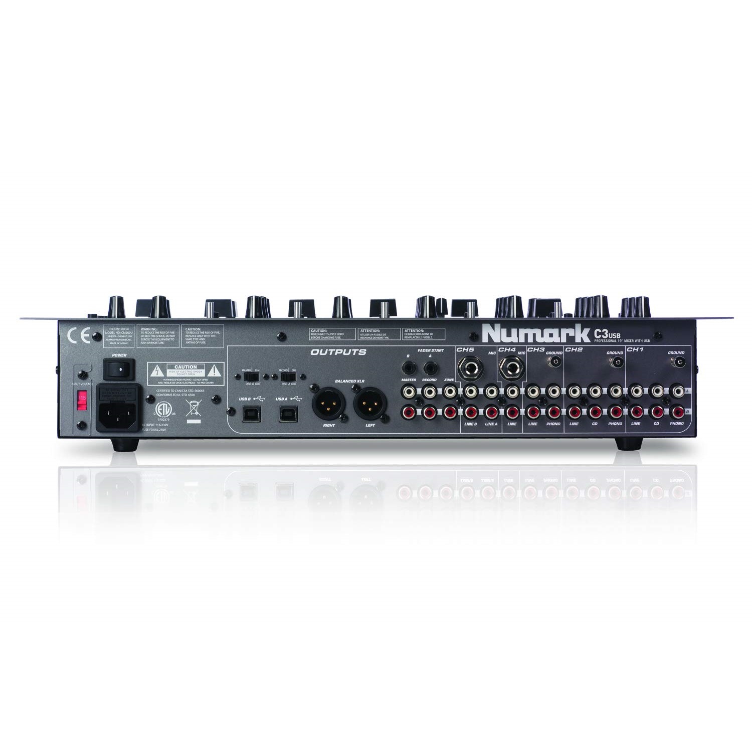 Numark C3USB 5-Channel 19 Rack Mountable DJ Mixer with USB Connection