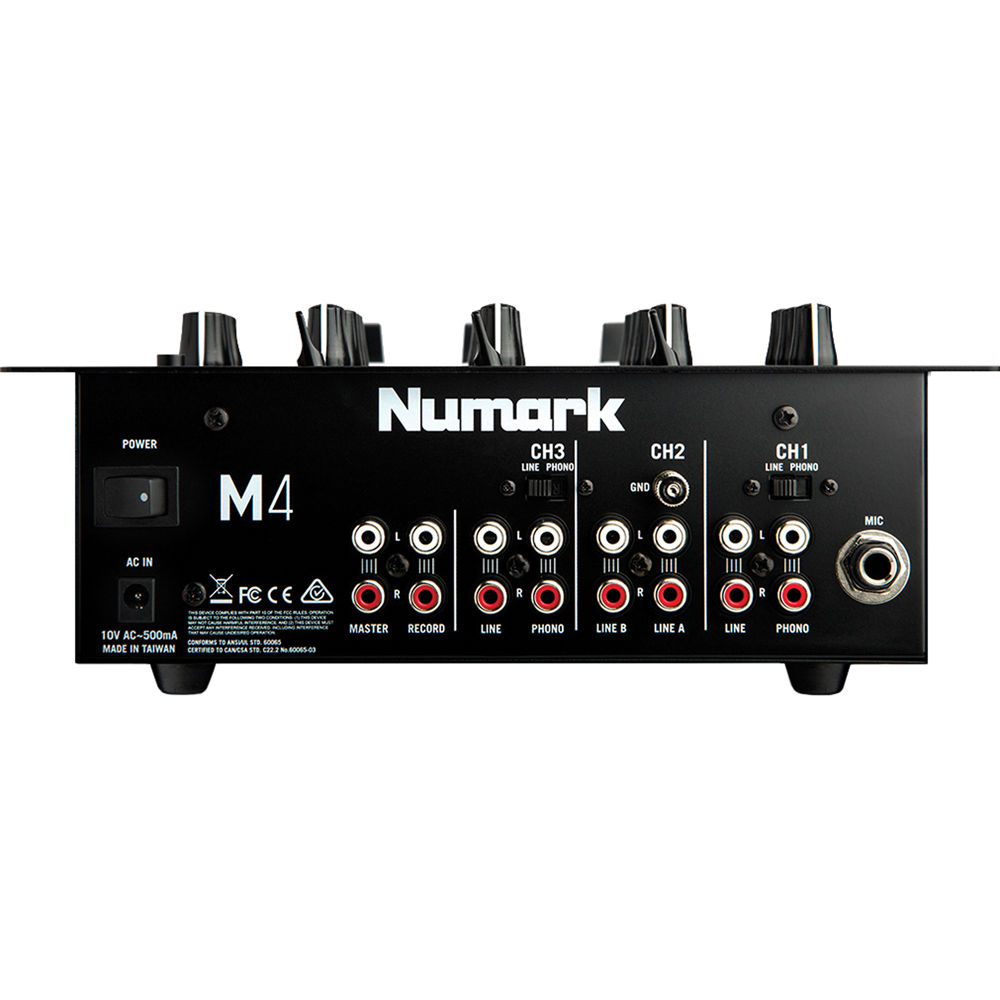 Numark M4 - Three-Channel DJ Mixer with 3-Band EQ Black