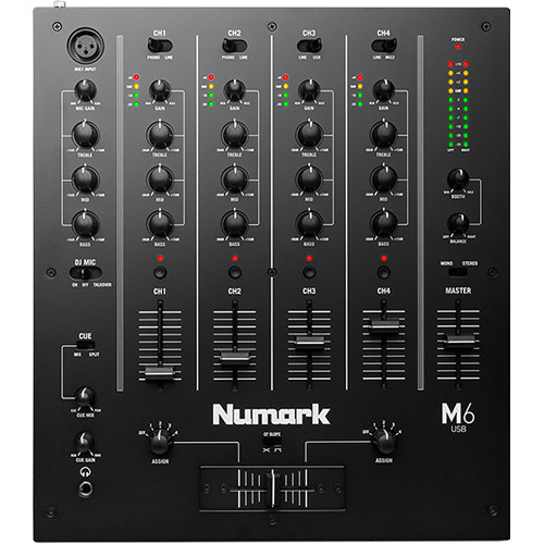 Numark M6 USB 4-Channel USB DJ Mixer Black
