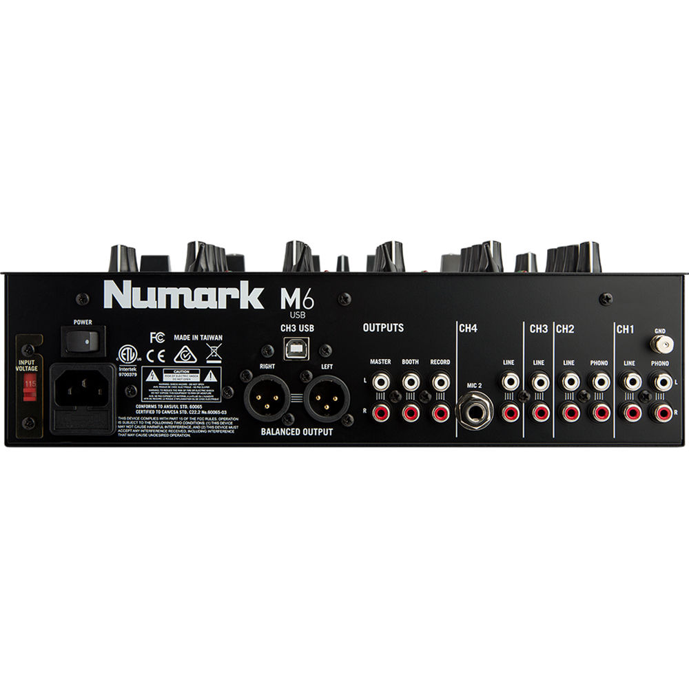 Numark M6 USB 4-Channel USB DJ Mixer Black