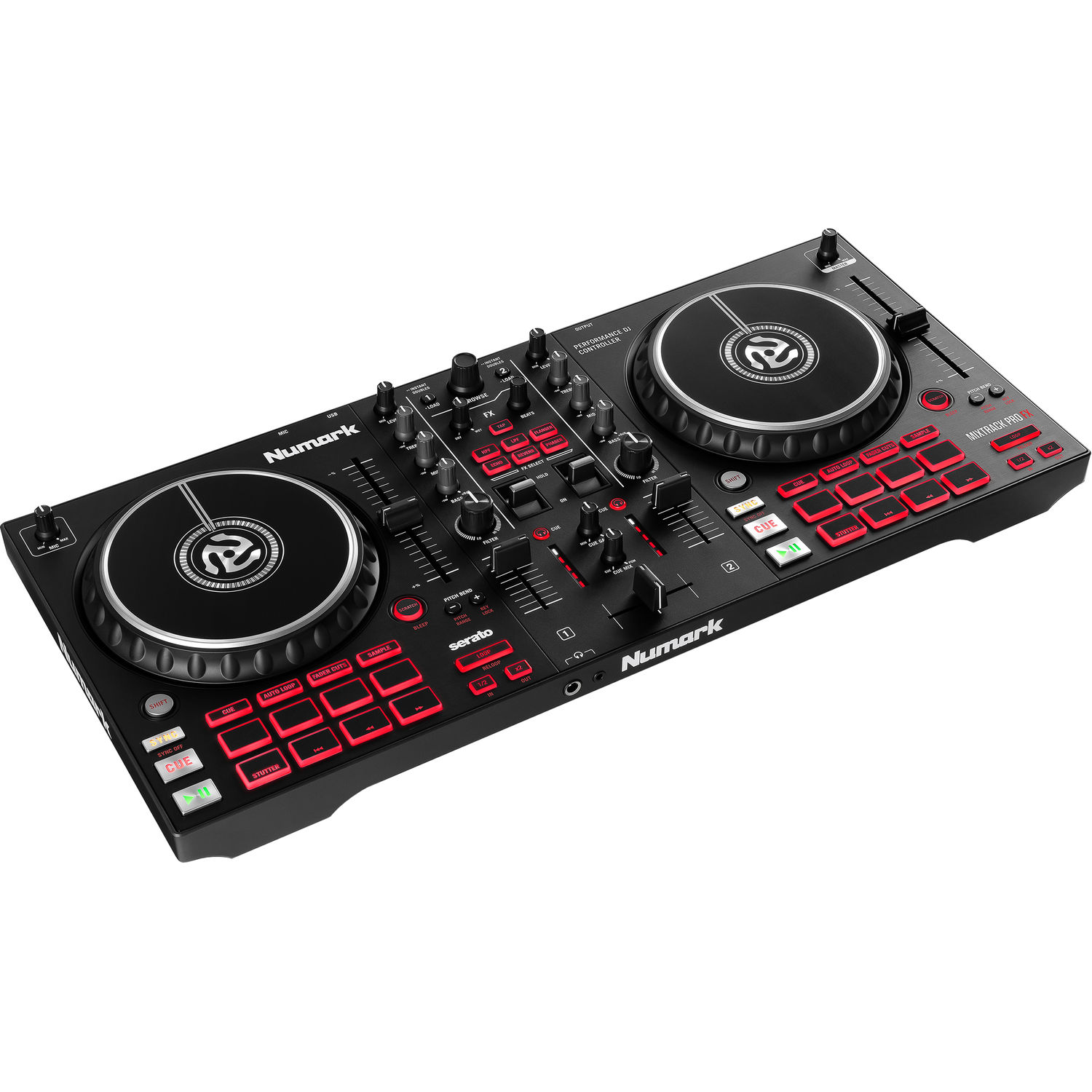 Numark Mixtrack Pro FX DJ Controller for Serato DJ with FX Paddles Black