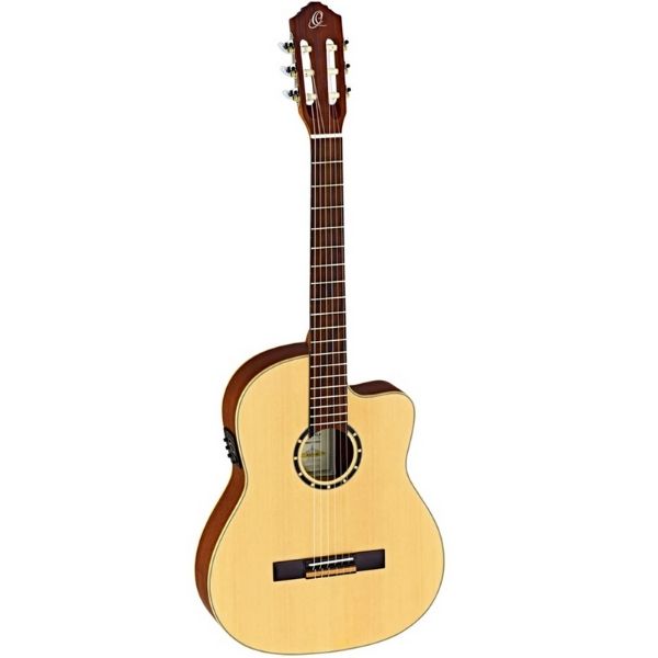 Ortega RCE125SN Thinline 6 String Electro Classical Guitar - Walnut Fretboard - Natural