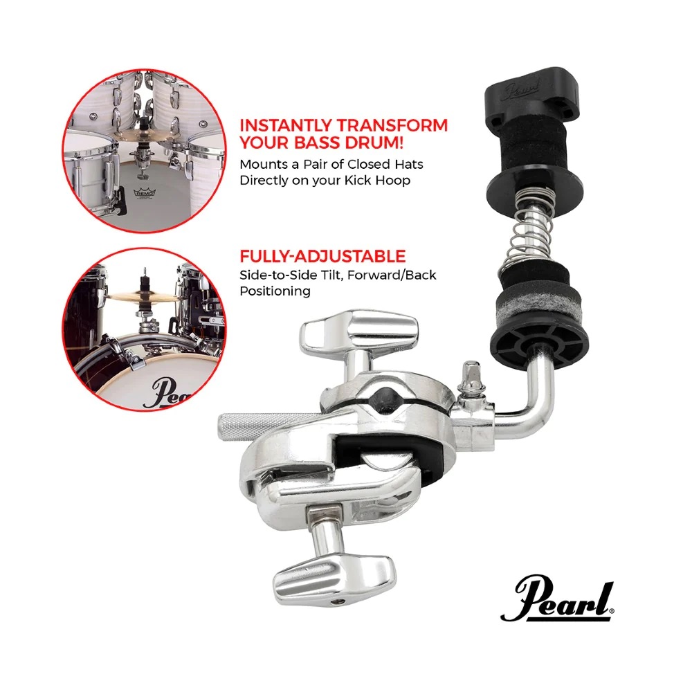 Pearl CLA-130 Mini Closed Hi-Hat Holder Bass Drum Hoop Mount