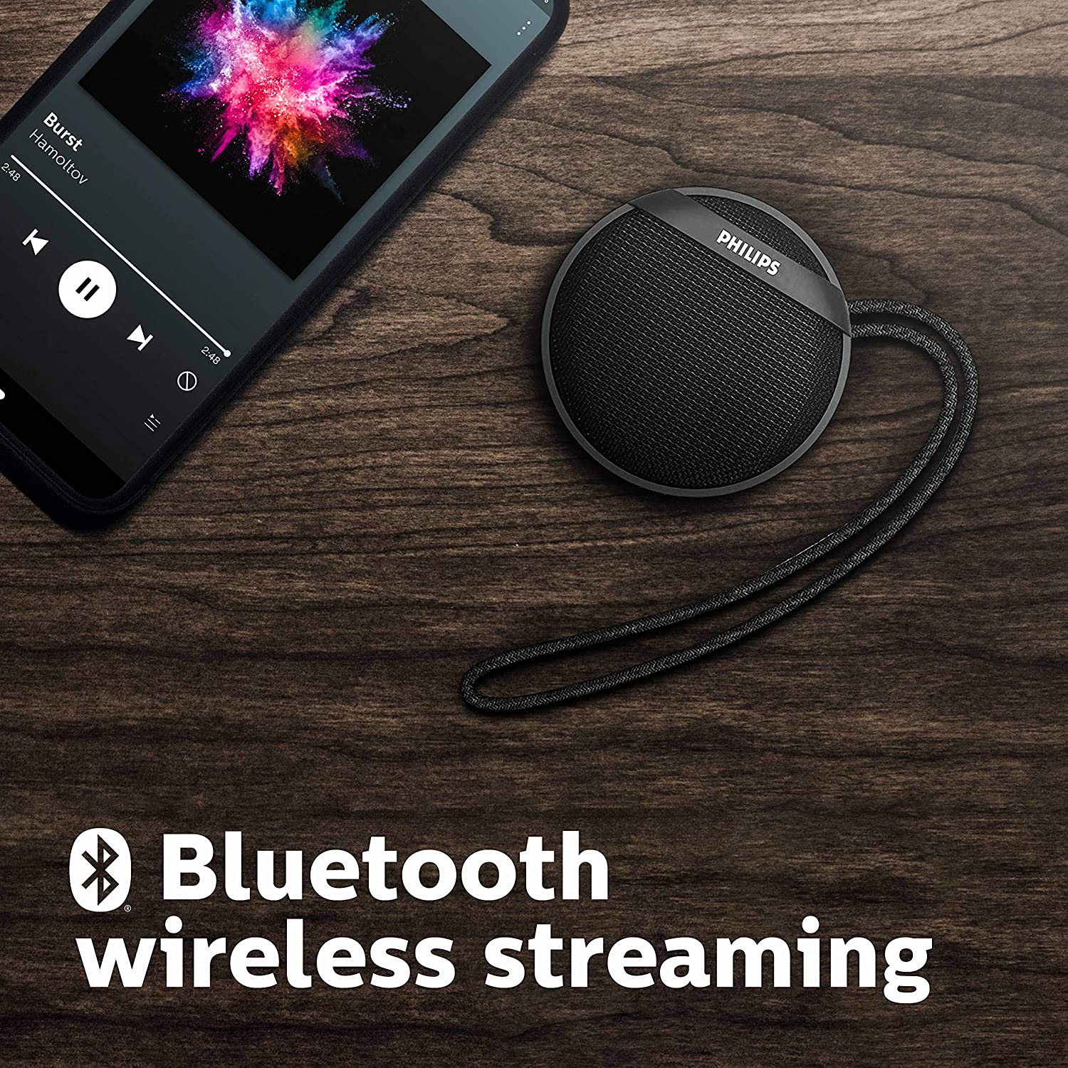 Philips BT40BK94 2 Watt Wireless Bluetooth Portable Speaker Black