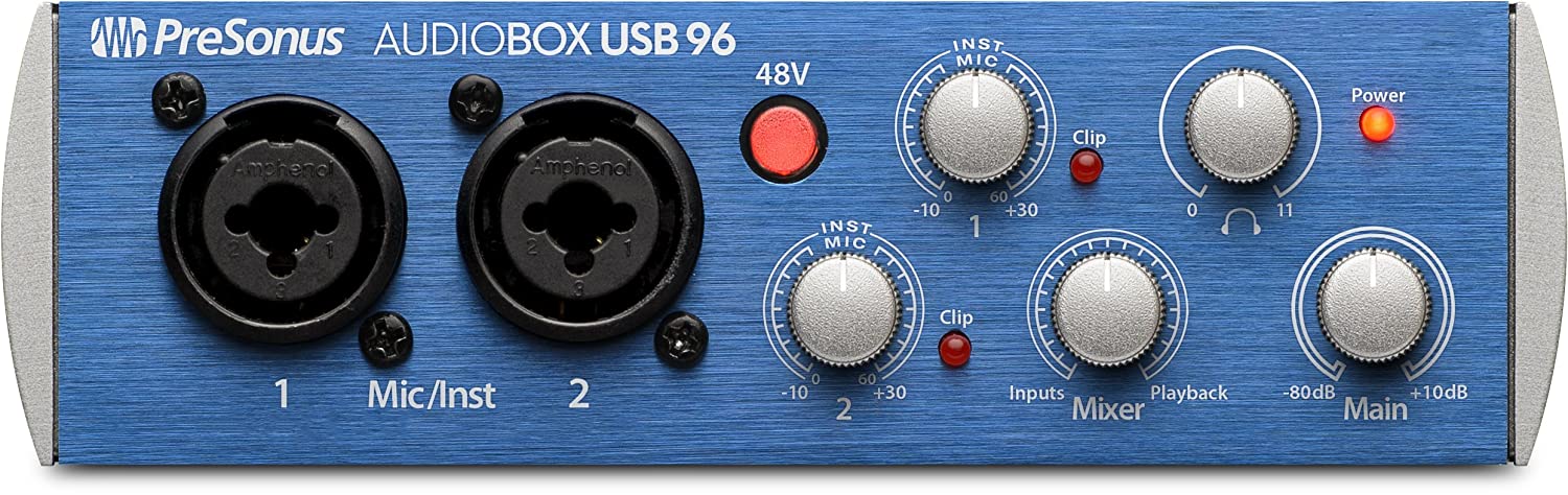 PreSonus AudioBox 96 Studio USB 20 Recording Bundle with Interface Headphones Microphone and Studio One software