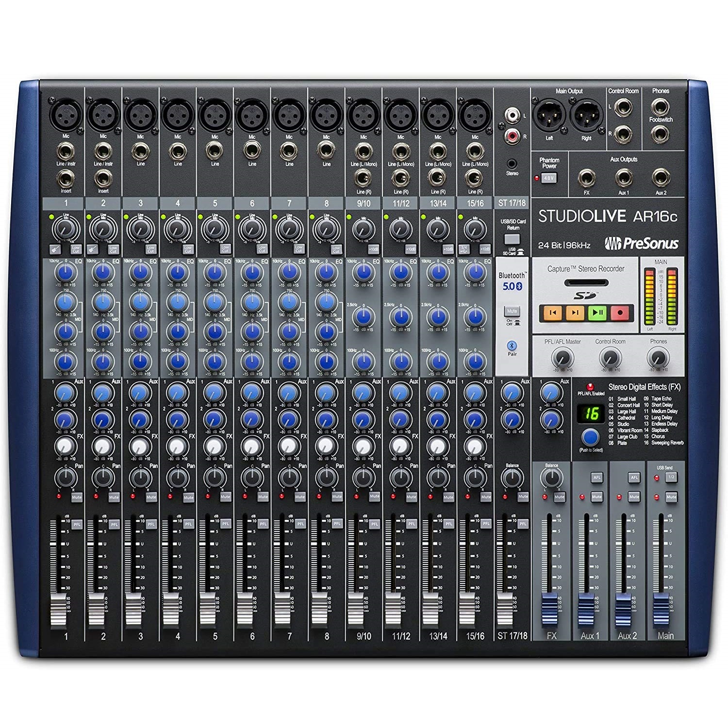 PreSonus StudioLive AR16c USB-C 18-Channel Hybrid Performance and Recording Mixer