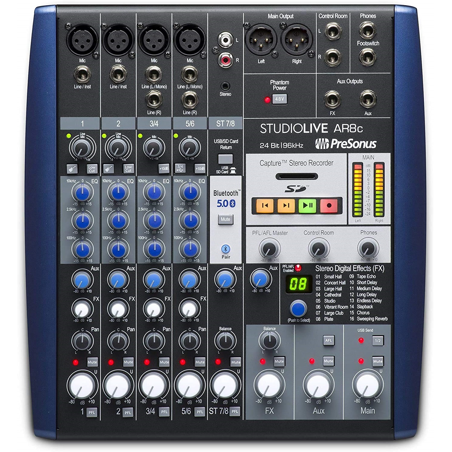 PreSonus StudioLive AR8c USB Type-C 8-Channel Performance and Recording Mixer