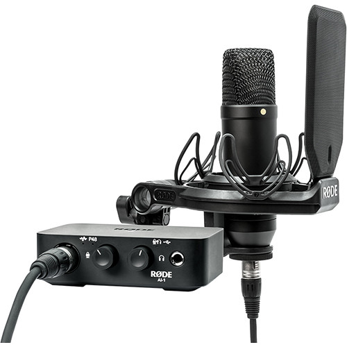 Rode Complete Studio Kit with AI-1 Audio Interface NT1 Microphone SMR Shockmount and Cables