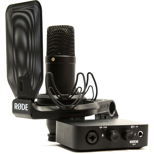 Rode Complete Studio Kit with AI-1 Audio Interface NT1 Microphone SMR Shockmount and Cables