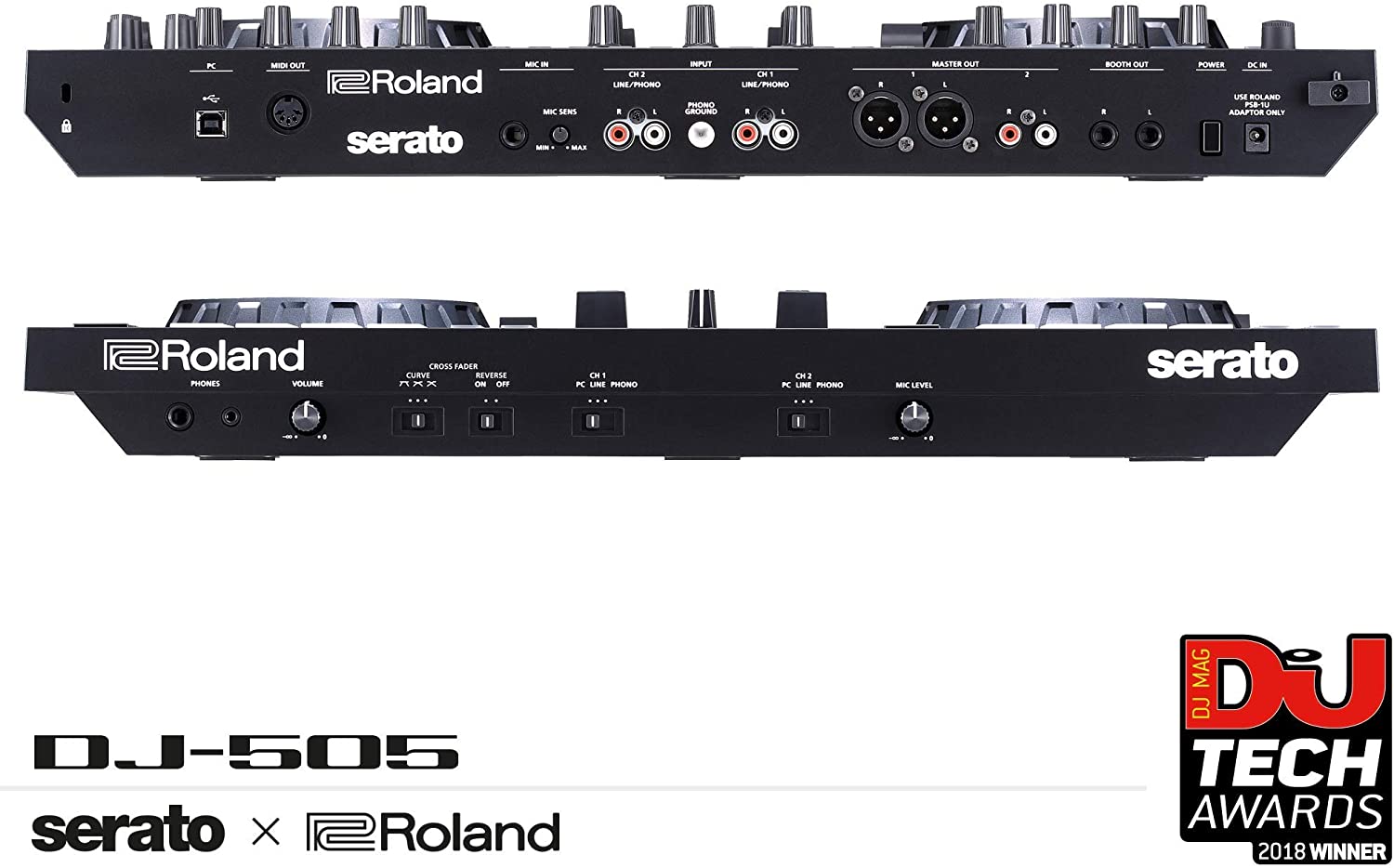 Roland DJ-505 2-deck Serato DJ Controller with Drum Machine
