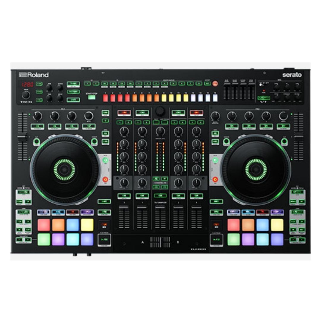 Roland DJ-808 4-deck Serato DJ Pro Controller with Drum Machine and Vocal Transformer